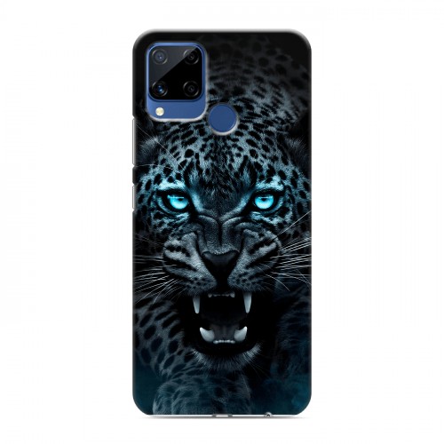 Дизайнерский пластиковый чехол для Realme C15 Темный леопард