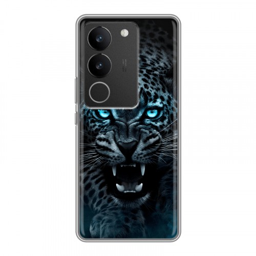Дизайнерский силиконовый с усиленными углами чехол для Vivo V29 Темный леопард