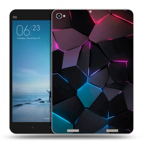 Дизайнерский силиконовый чехол для Xiaomi Mi Pad 2 Геометрия неона
