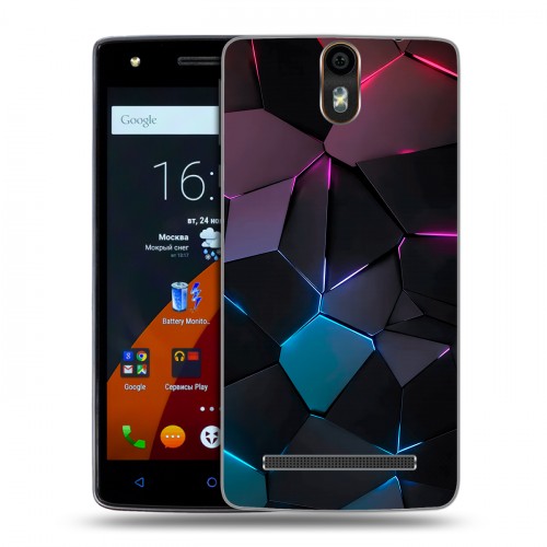 Дизайнерский силиконовый чехол для Wileyfox Storm Геометрия неона