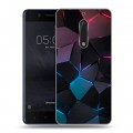 Дизайнерский пластиковый чехол для Nokia 5 Геометрия неона