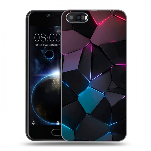 Дизайнерский пластиковый чехол для Doogee Shoot 2 Геометрия неона