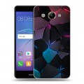 Дизайнерский пластиковый чехол для Huawei Y3 (2017) Геометрия неона