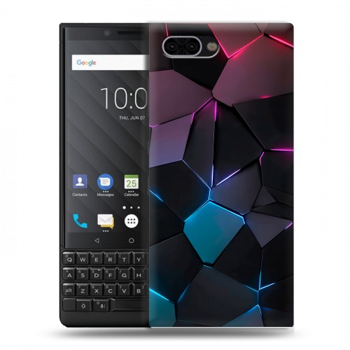 Дизайнерский пластиковый чехол для BlackBerry KEY2 Геометрия неона