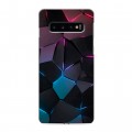 Дизайнерский силиконовый с усиленными углами чехол для Samsung Galaxy S10 Геометрия неона