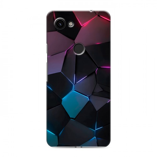 Дизайнерский пластиковый чехол для Google Pixel 3a Геометрия неона