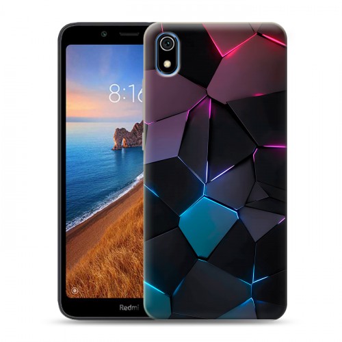 Дизайнерский пластиковый чехол для Xiaomi RedMi 7A Геометрия неона