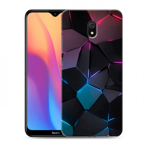 Дизайнерский пластиковый чехол для Xiaomi RedMi 8A Геометрия неона