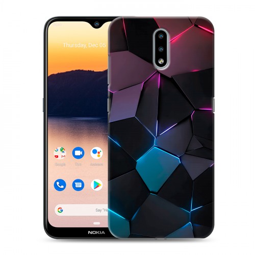 Дизайнерский силиконовый чехол для Nokia 2.3 Геометрия неона