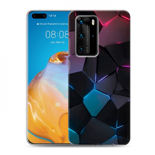 Дизайнерский пластиковый чехол для Huawei P40 Pro Геометрия неона