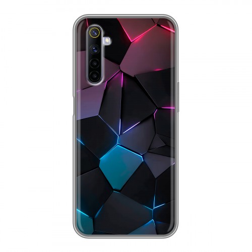 Дизайнерский силиконовый с усиленными углами чехол для Realme 6 Геометрия неона