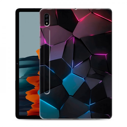 Дизайнерский силиконовый чехол для Samsung Galaxy Tab S7 Геометрия неона