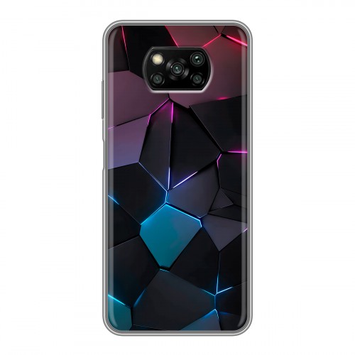 Дизайнерский пластиковый чехол для Xiaomi Poco X3 Геометрия неона