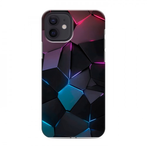 Дизайнерский силиконовый чехол для Iphone 12 Геометрия неона
