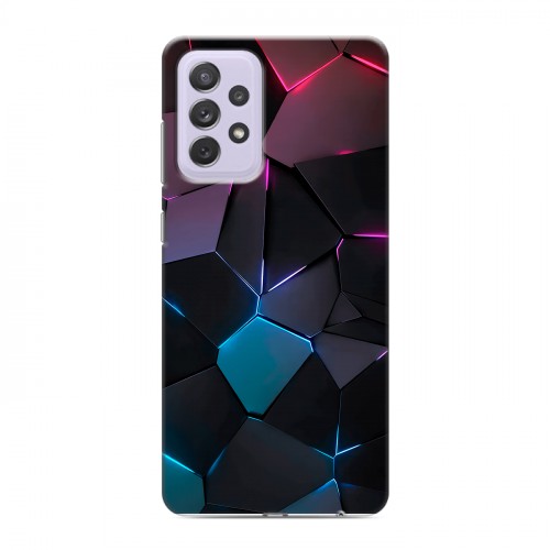 Дизайнерский пластиковый чехол для Samsung Galaxy A72 Геометрия неона