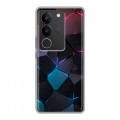 Дизайнерский силиконовый с усиленными углами чехол для Vivo V29 Геометрия неона