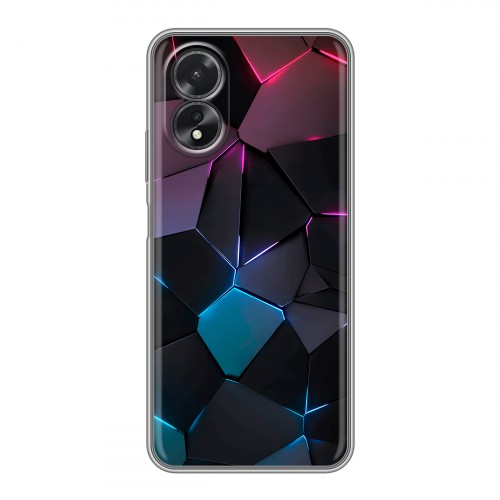 Дизайнерский пластиковый чехол для OPPO A38 4G Геометрия неона