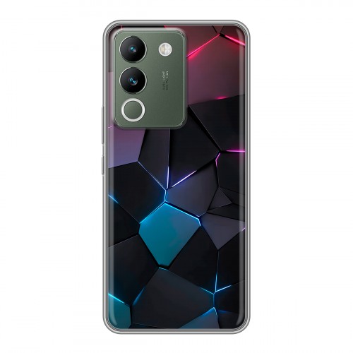 Дизайнерский силиконовый чехол для Vivo V29e Геометрия неона