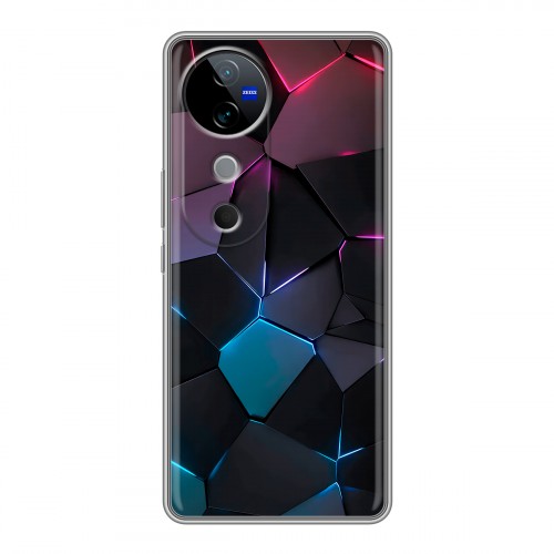 Дизайнерский силиконовый чехол для Vivo V40 5G Геометрия неона