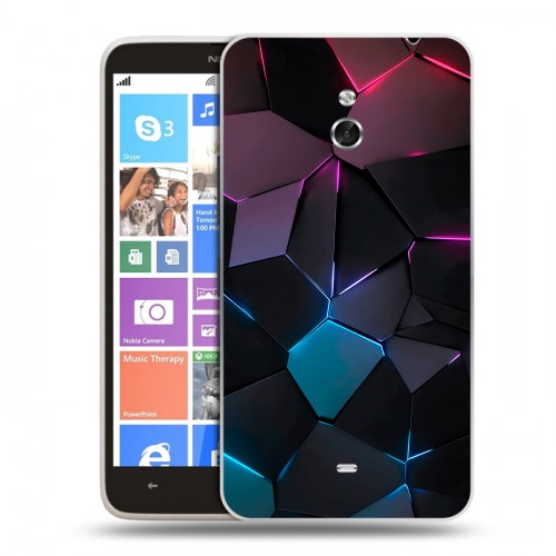 Дизайнерский пластиковый чехол для Nokia Lumia 1320 Геометрия неона