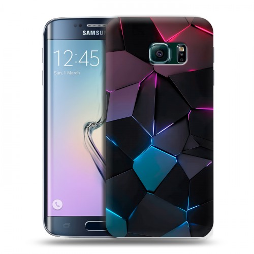 Дизайнерский силиконовый чехол для Samsung Galaxy S6 Edge Геометрия неона