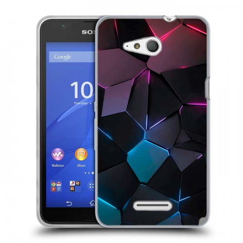 Дизайнерский пластиковый чехол для Sony Xperia E4g Геометрия неона