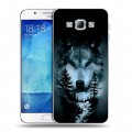 Дизайнерский пластиковый чехол для Samsung Galaxy A8 Лесной волк