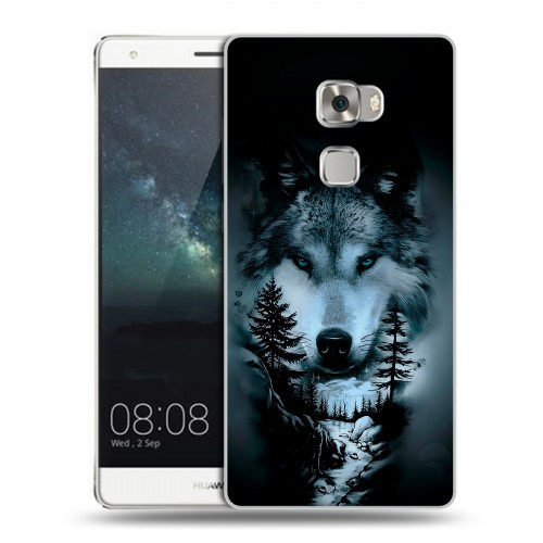 Дизайнерский пластиковый чехол для Huawei Mate S Лесной волк