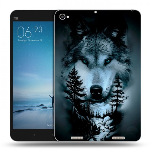 Дизайнерский силиконовый чехол для Xiaomi Mi Pad 2 Лесной волк
