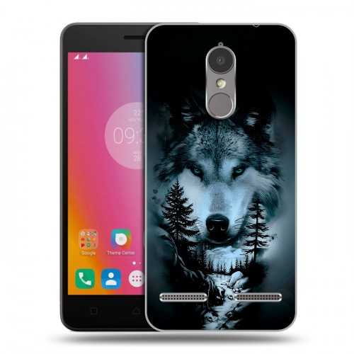 Дизайнерский пластиковый чехол для Lenovo K6 Лесной волк