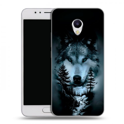 Дизайнерский пластиковый чехол для Meizu M5s Лесной волк