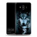 Дизайнерский пластиковый чехол для Huawei Mate 10 Лесной волк