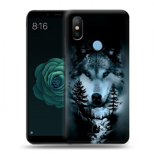 Дизайнерский силиконовый чехол для Xiaomi Mi A2 Лесной волк