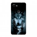 Дизайнерский пластиковый чехол для Google Pixel 3a Лесной волк