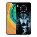 Дизайнерский пластиковый чехол для Huawei Mate 30 Лесной волк