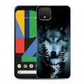 Дизайнерский пластиковый чехол для Google Pixel 4 Лесной волк