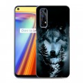 Дизайнерский силиконовый чехол для Realme 7 Лесной волк
