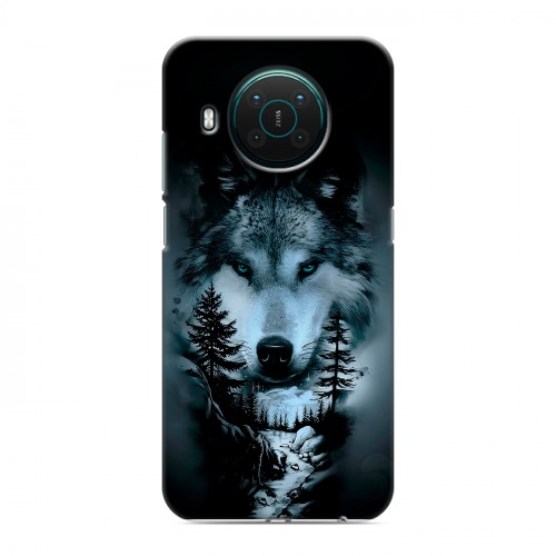 Дизайнерский силиконовый с усиленными углами чехол для Nokia X10 Лесной волк