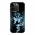 Дизайнерский силиконовый чехол для Iphone 14 Pro Лесной волк