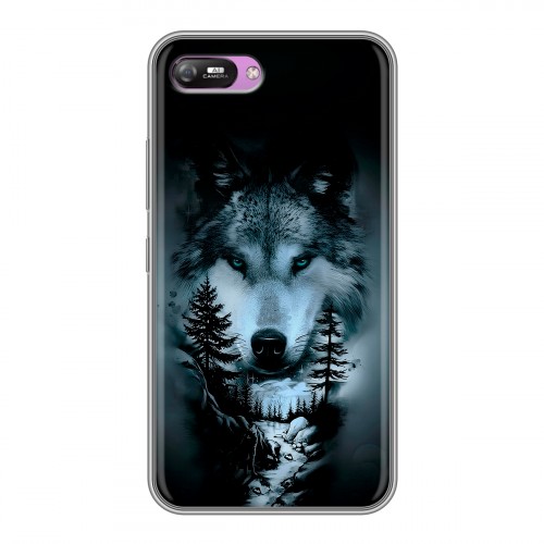 Дизайнерский силиконовый с усиленными углами чехол для Itel A25 Лесной волк