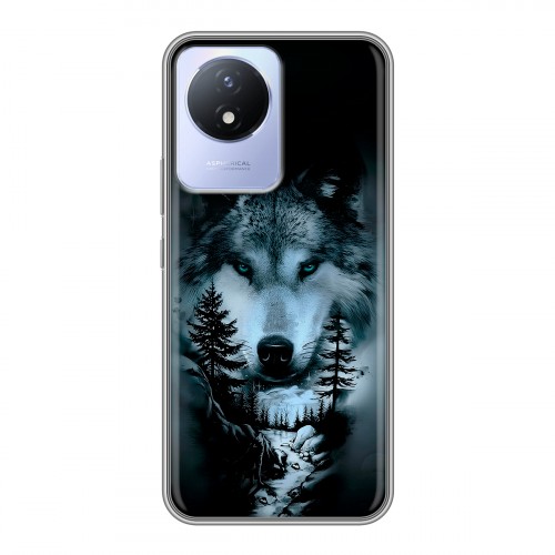Дизайнерский силиконовый чехол для Vivo Y11 (2023) Лесной волк