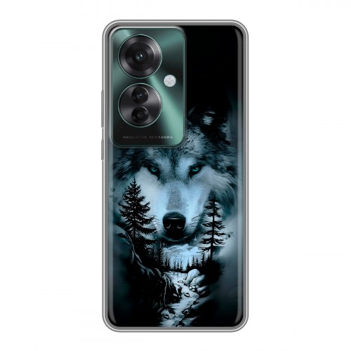 Дизайнерский силиконовый чехол для Oppo Reno 11F Лесной волк