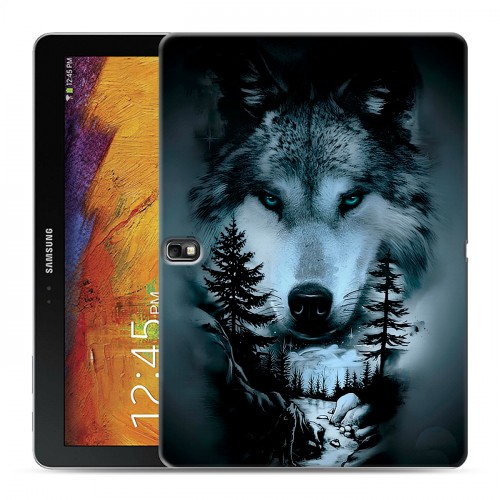 Дизайнерский силиконовый чехол для Samsung Galaxy Note 10.1 2014 editon Лесной волк