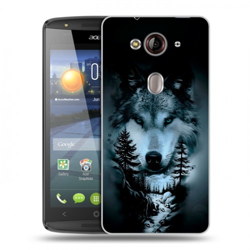 Дизайнерский пластиковый чехол для Acer Liquid E3 Лесной волк