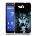 Дизайнерский пластиковый чехол для Sony Xperia E4g Лесной волк