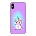 Дизайнерский силиконовый чехол для Iphone x10 Единорог