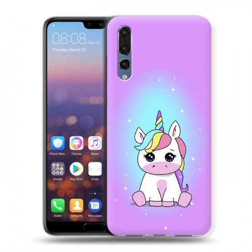 Дизайнерский силиконовый с усиленными углами чехол для Huawei P20 Pro Единорог