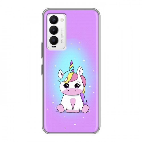 Дизайнерский силиконовый с усиленными углами чехол для Tecno Camon 18 Единорог