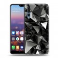 Дизайнерский силиконовый с усиленными углами чехол для Huawei P20 Pro Черные кристаллы