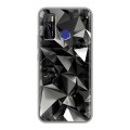 Дизайнерский силиконовый с усиленными углами чехол для Tecno Camon 15 Черные кристаллы